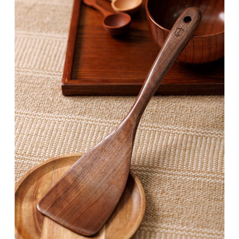 Islandoffer Island Making Black Walnut Household Kitchenware Set-Wooden Flat Sho - Ladles & Spatulas - Wood Gold