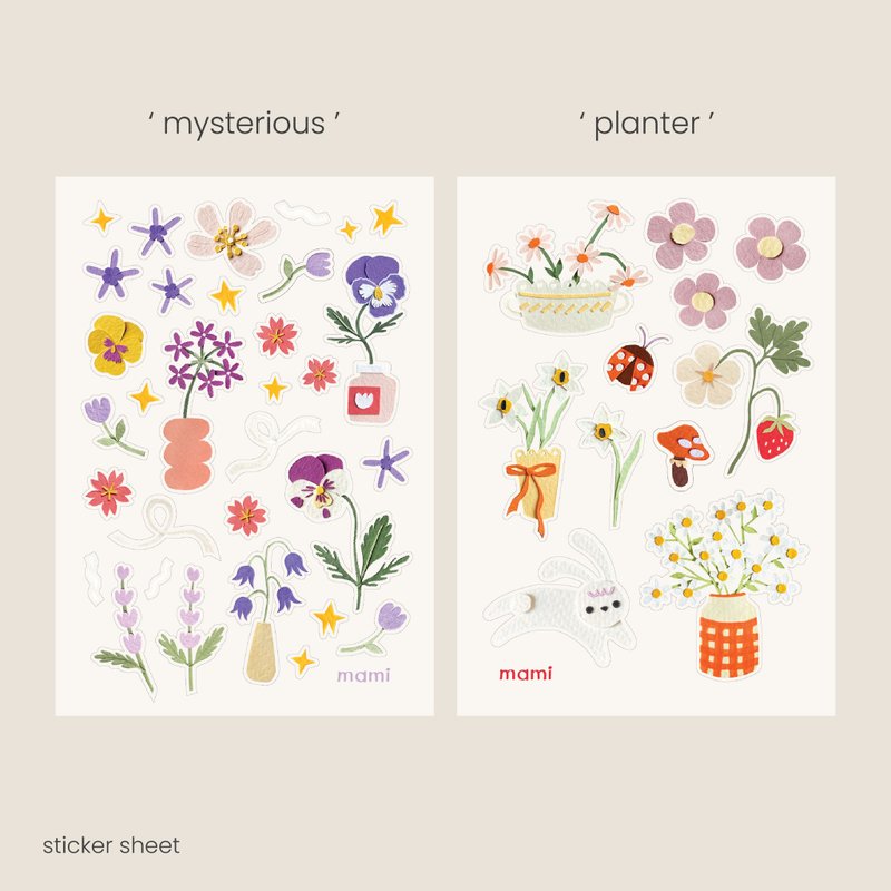 sticker sheet - flower 02 - สติกเกอร์ - วัสดุอื่นๆ หลากหลายสี