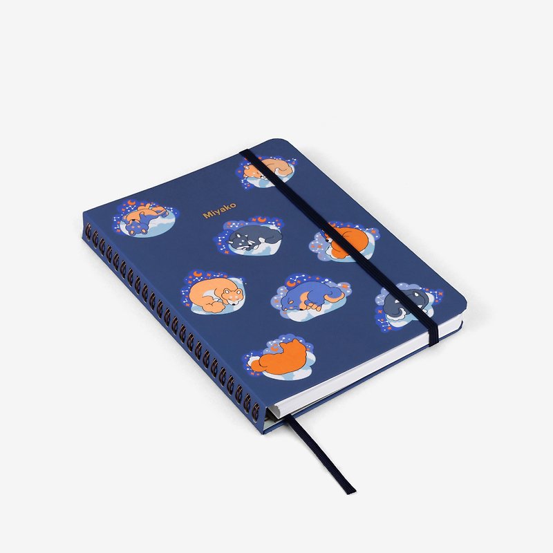 Sleepy Shiba Wirebound Planner / Notebook / Sketchbook - สมุดบันทึก/สมุดปฏิทิน - กระดาษ สีน้ำเงิน