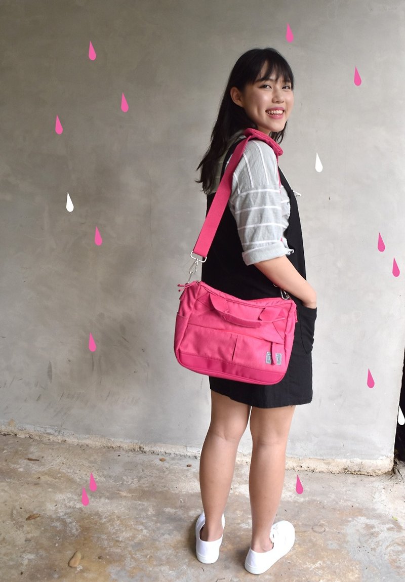 deep pink cross body bag - Messenger Bags & Sling Bags - Polyester Pink