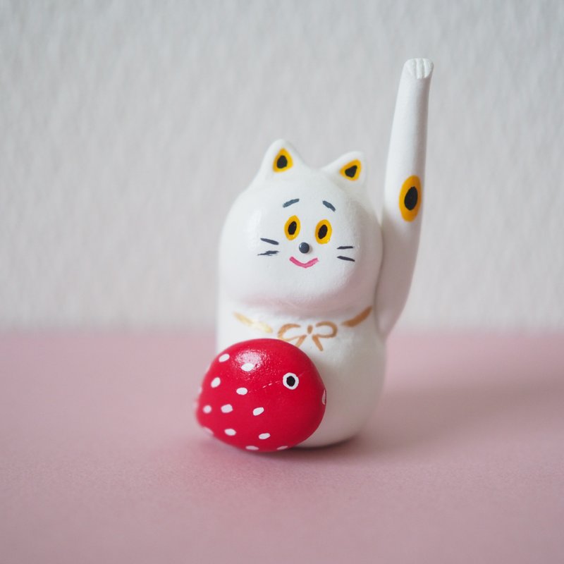 High happy cat - 公仔/玩偶 - 黏土 白色