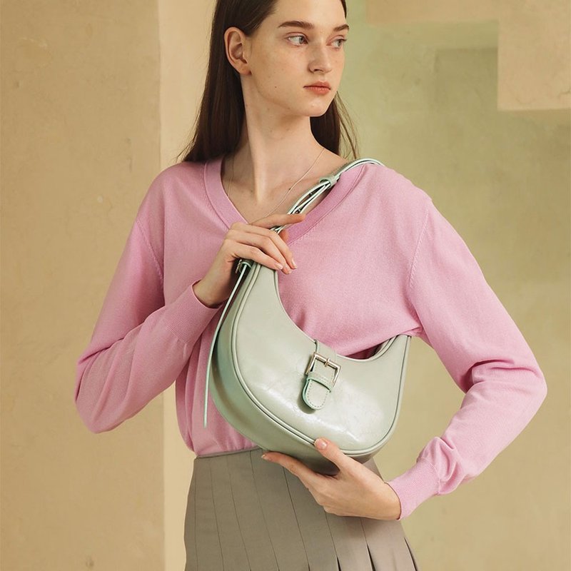 MUR Korean Haul bag Vegan Leather Bag (Mint) - กระเป๋าแมสเซนเจอร์ - วัสดุอีโค 