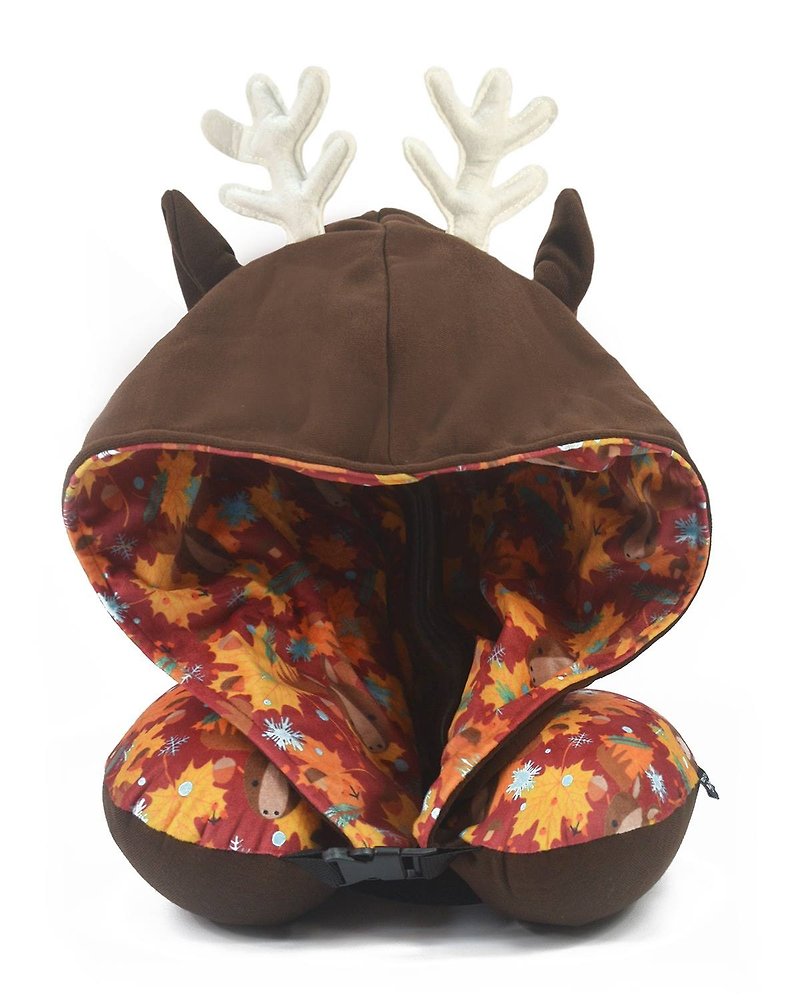 小鹿有帽記憶綿頸枕 - 枕頭/抱枕 - 其他人造纖維 紅色