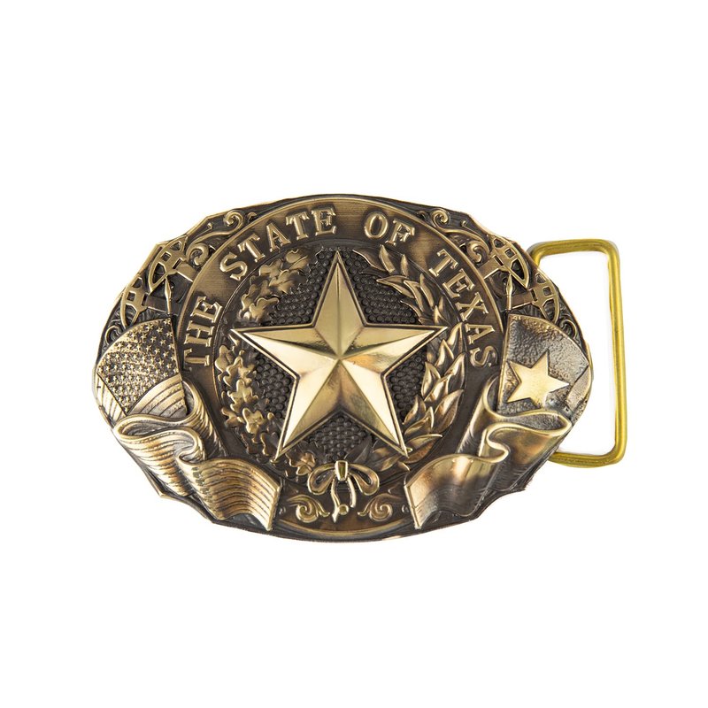 Texas State Solid brass belt buckle,Texas seal,The Lone Star state cowboy belt - 皮帶/腰帶 - 其他材質 金色