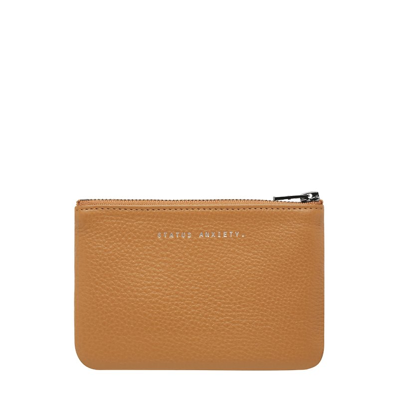 STATUS ANXIETY -   CHANGE IT ALL leather coins / key pouch - tan - ที่ห้อยกุญแจ - หนังแท้ สีนำ้ตาล