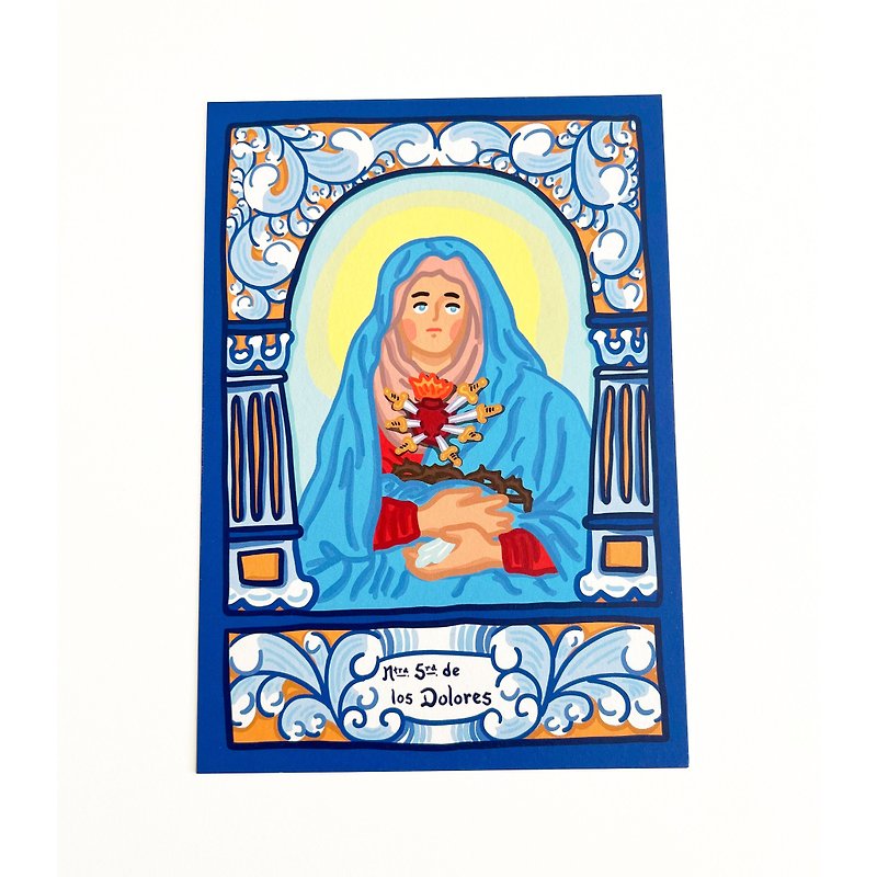 Nuestra Señora de los Dolores Postcard - 心意卡/卡片 - 紙 藍色