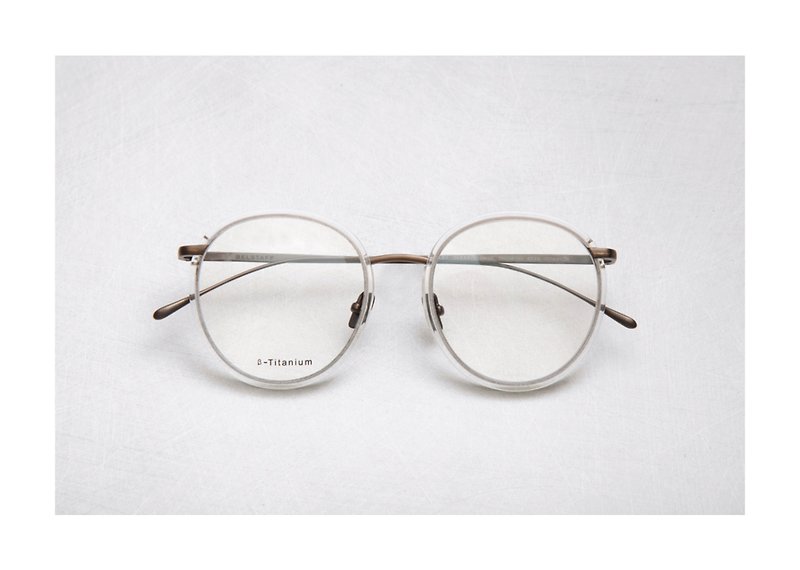日本鈦金屬復古鏡框 透色古銅 - 眼鏡/眼鏡框 - 貴金屬 透明