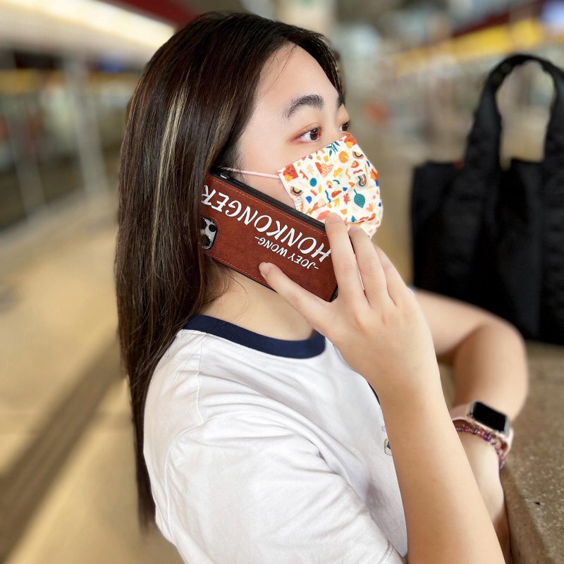 【Customization】【HONGKONGER+Customize Name】Fabric Phone Case - Phone Cases - Other Materials Brown