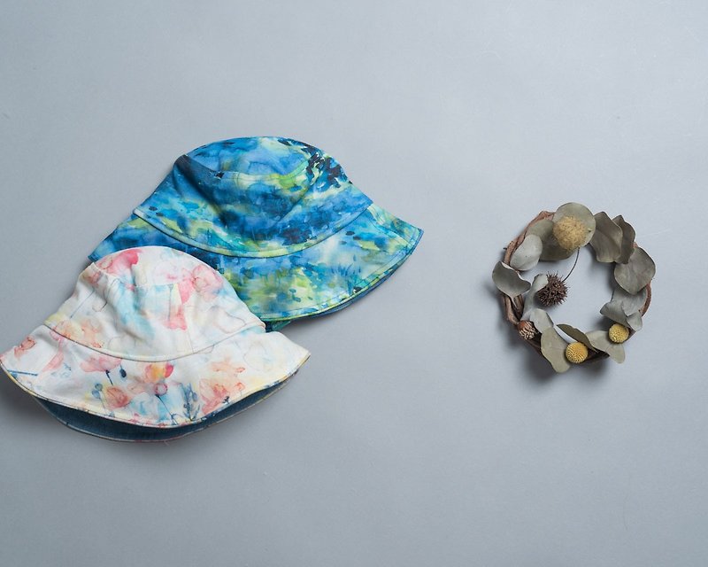 Adjustable shape of hat circumference - fisherman hat sunscreen baby children's clothing gift hat camping mountaineering - หมวกเด็ก - ผ้าฝ้าย/ผ้าลินิน สีเขียว