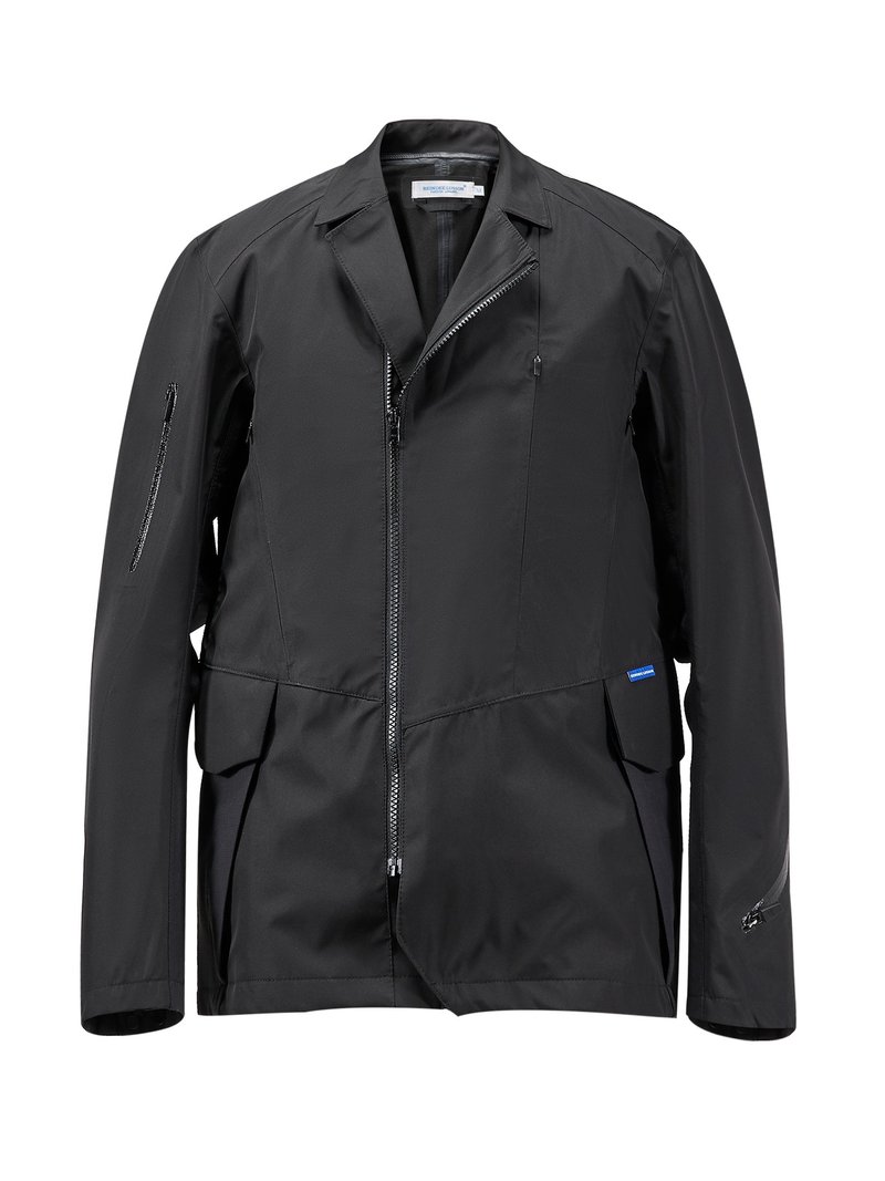 V字翻領 激光無縫 隱藏口袋 機能 防水 西裝外套 - 男夾克/外套 - 其他材質 黑色