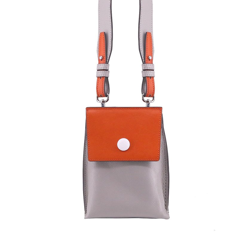 Bella Phone Pouch - Grey - Messenger Bags & Sling Bags - Genuine Leather Gray