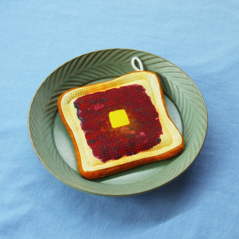 Bean Paste Butter Toast Coaster - ที่รองแก้ว - เส้นใยสังเคราะห์ สีนำ้ตาล