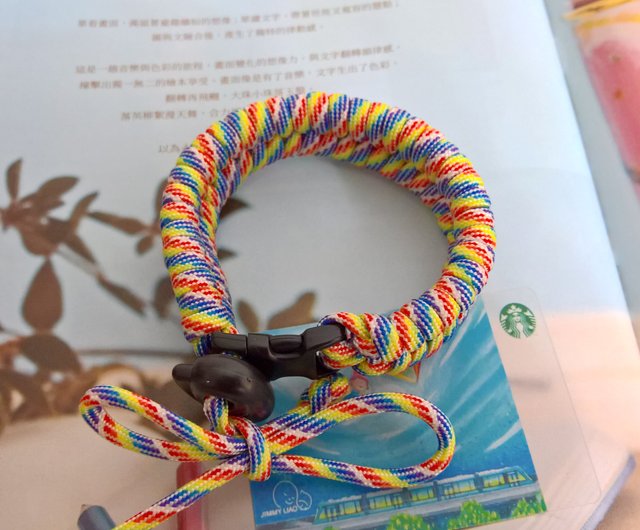 Handmade by 芊芊 / Umbrella rope braided bracelet / Eco-friendly beverage cup  set-rainbow candy - Shop 1000 GRASS Bracelets - Pinkoi