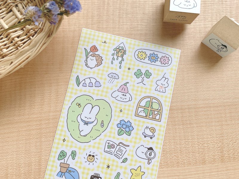 Flower Life/ Matte Molding Sticker - Stickers - Paper Yellow