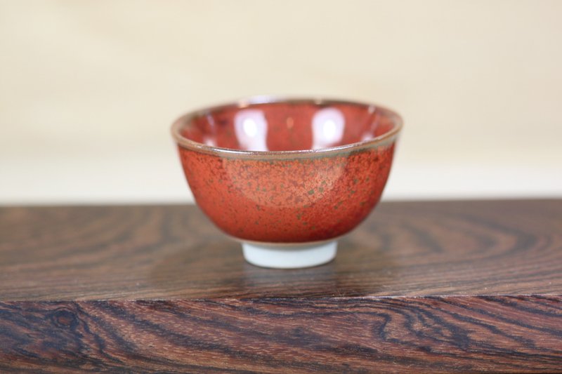 【送禮好物】50ml 胭脂 結晶釉 中式小茶杯 鶯歌葉敏祥作品 - 茶壺/茶杯/茶具 - 瓷 