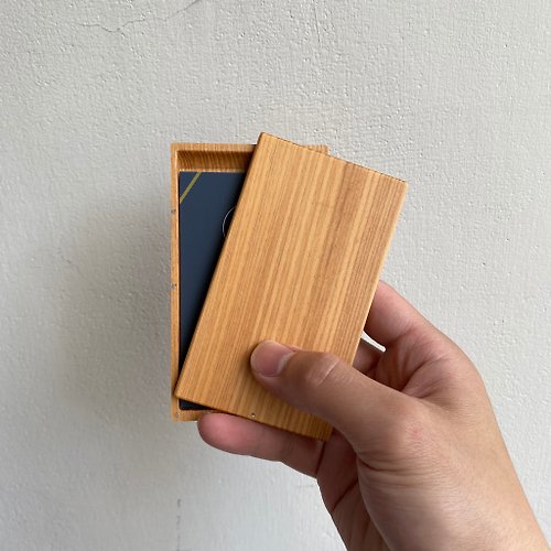 simplewood 【客製化禮物】免費刻字 旋轉名片夾/名片盒 台灣檜木