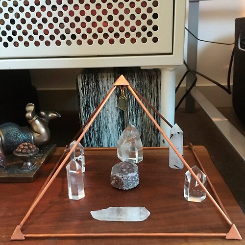 Glass&copper Copper pyramid healing | meditation copper Tense pyramid | reiki healing tool