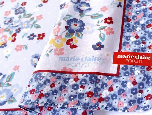 orangesodapanda Marie Claire Forum Vintage Handkerchief Women Handkerchief Floral 19.5 x 19.5