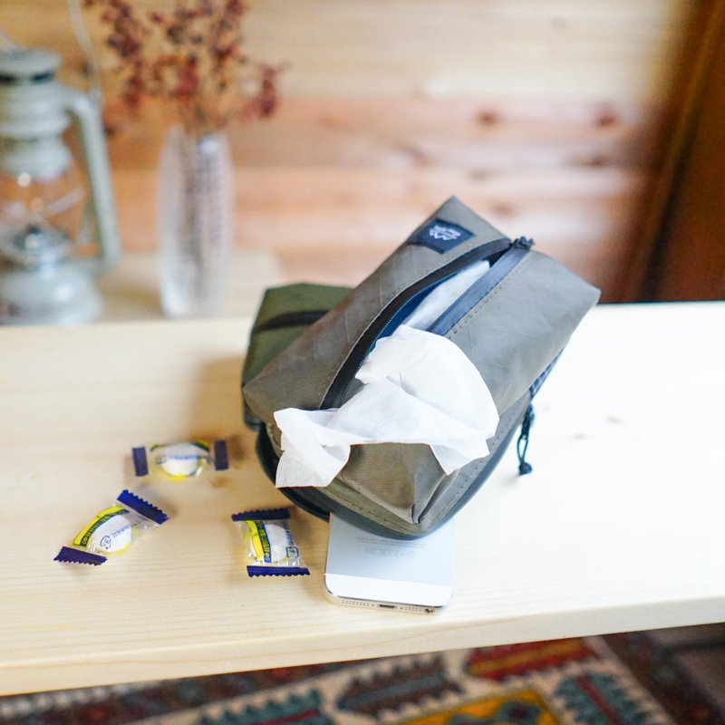 ECOPAK・Khaki・モバイルポケティケース M /登山・キャンプ・アウトドア・ポケットティッシュカバー・スマホケース - 化妝包/收納袋 - 尼龍 綠色