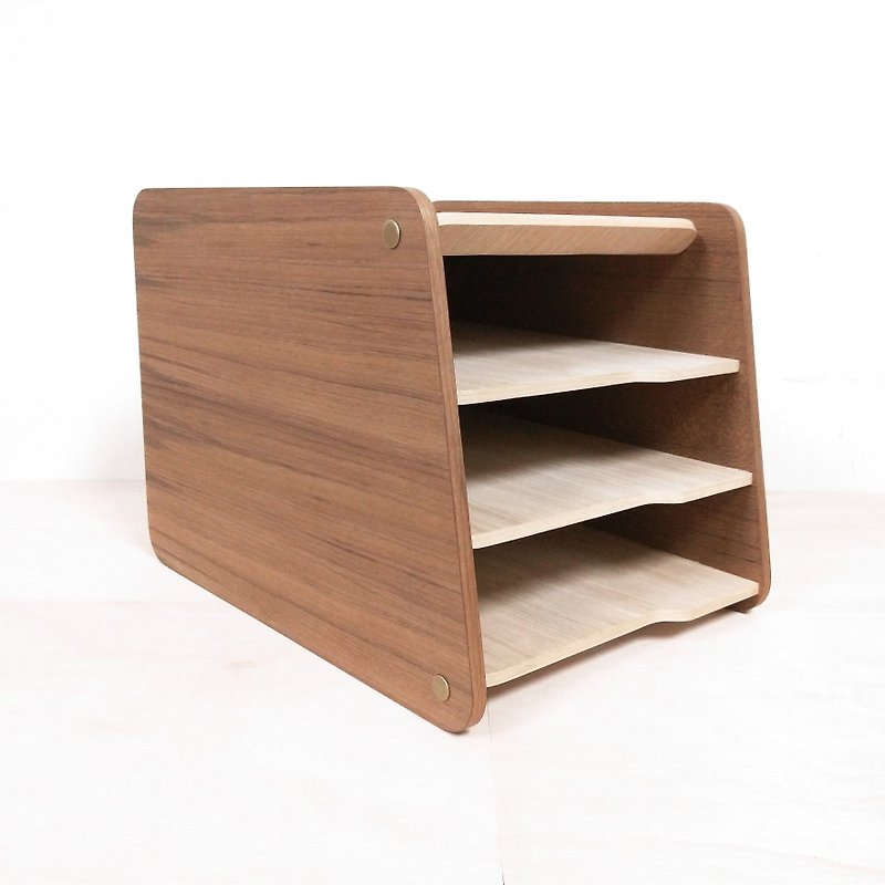 【WOOLI】Office file rack-three-layer type∣size can be customized - Storage - Wood Brown