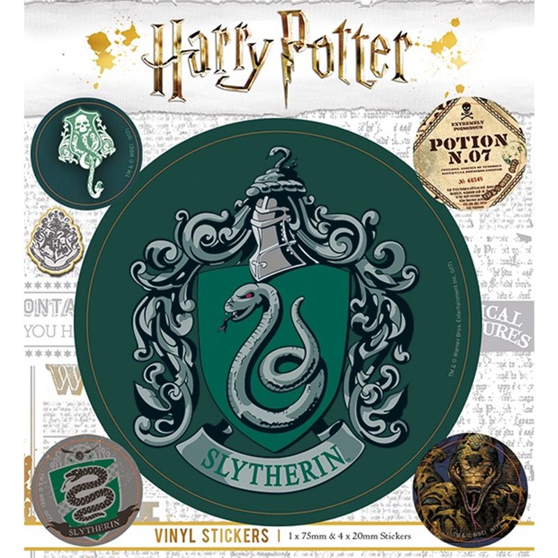 [Lee Potter] Slytherin theme sticker set Harry Potter - สติกเกอร์ - วัสดุอื่นๆ สีเขียว