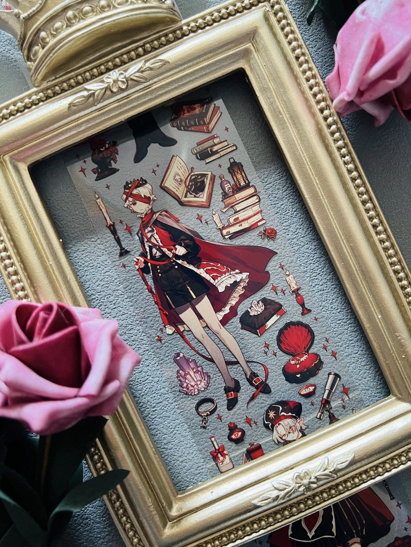 午夜紳士 古典西洋男子集 PET 紙膠帶 古銅金 鐳射金 10米卷 - 紙膠帶/和紙/PET - 其他材質 多色