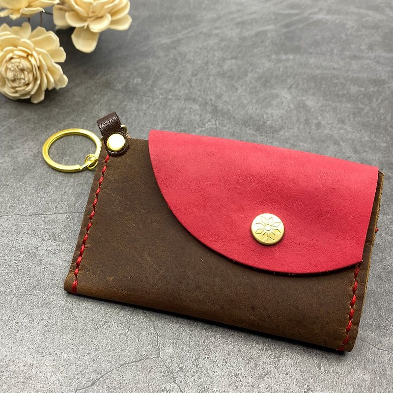 U6.JP6 handmade leather goods - pure handmade imported cowhide - simple coin purse (20220405-6) - Coin Purses - Genuine Leather Brown