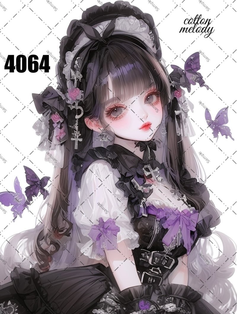 original sticker no.4064 人物ステッカー オリジナルステッカー オリジナル人物ステッカー 装飾ステッカー cotton melody - 貼紙 - 紙 