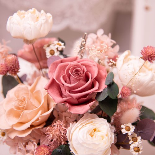 ピンク】プリザーブドフラワー ドライフラワー 開店祝い 鉢植え 新居