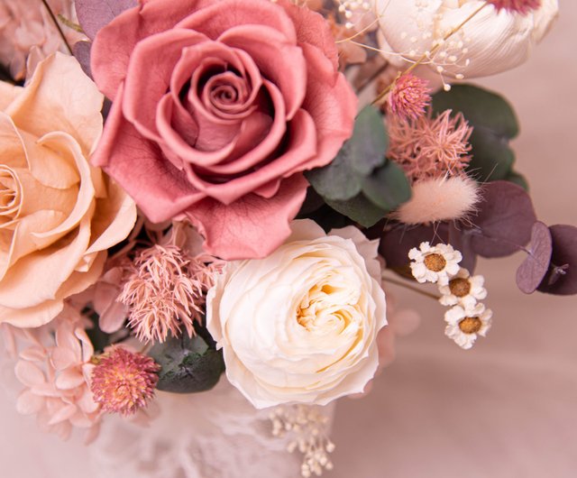 ドライフラワーブライダルブーケ　パームフラワー　　さくらピンク　クラシカル ドライフラワー 花材 即日出荷 スターフラワー・ブロッサム