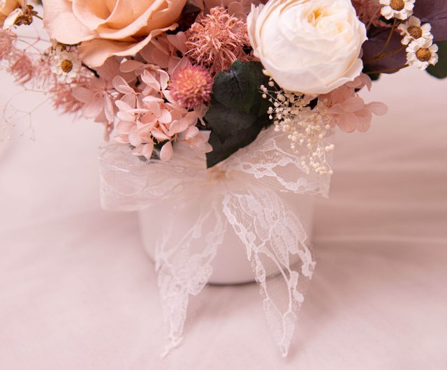 ピンク】プリザーブドフラワー ドライフラワー 開店祝い 鉢植え