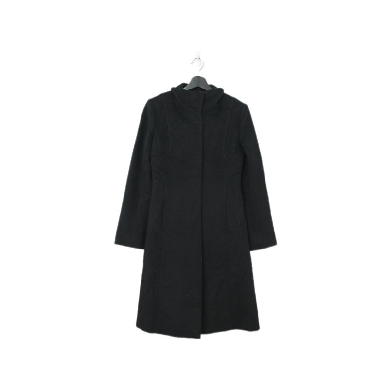 Back to Green-秋冬コート ダークブラック タートルネック スマート A-04/vintage - ジャケット - ウール 