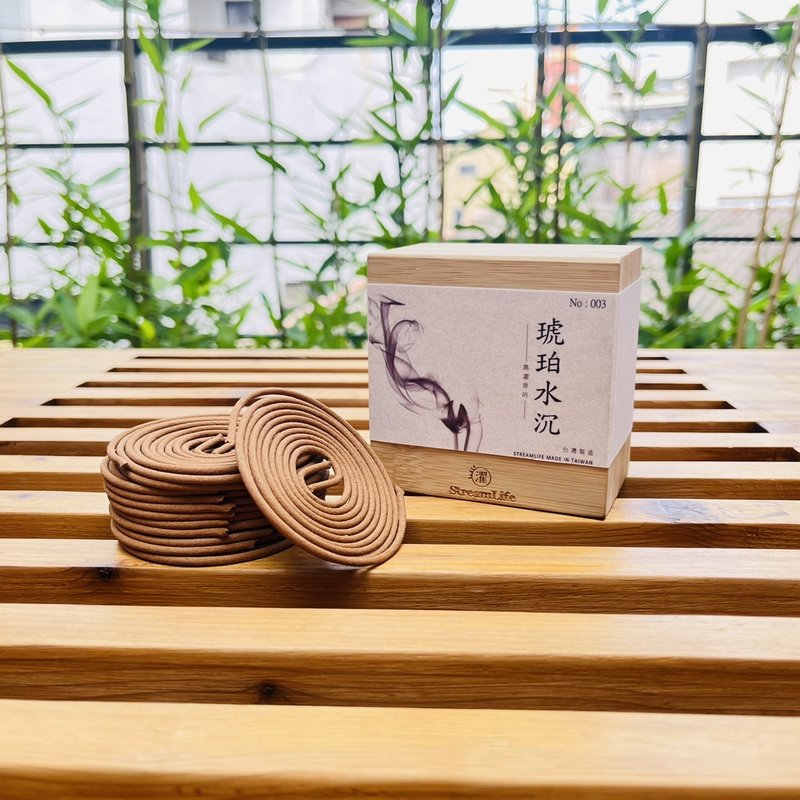 天然環香 - 琥珀水沉香 - 香氛/精油/擴香 - 木頭 透明