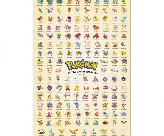 Pokemon Kanto Pokedex Poster