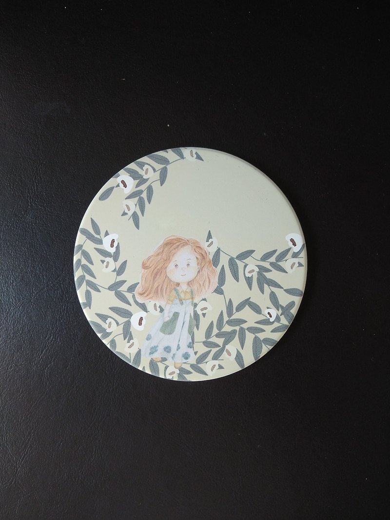 doll original illustration ceramic absorbent coaster - Coasters - Pottery 