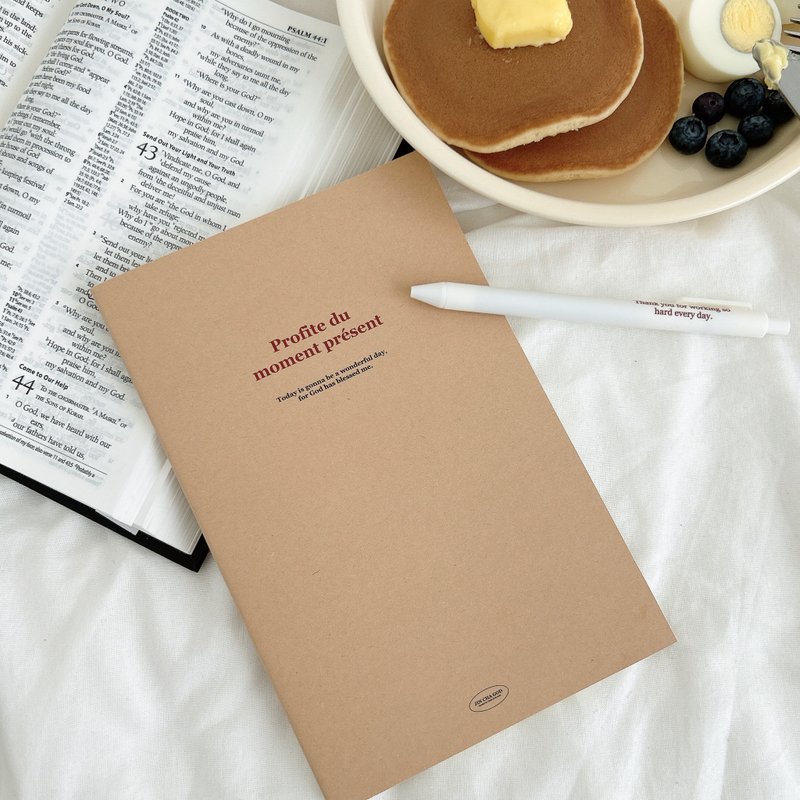 JIN CHA GOD【Light Cowhide Notebook】Profite du moment présent - Notebooks & Journals - Paper Brown