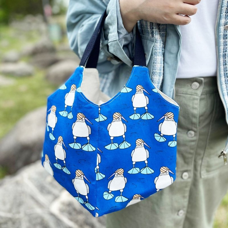 Daily Dolphin Goods | Bigfoot Little Cute Tote Bag | Handmade | Tote Bag | Gift - Handbags & Totes - Cotton & Hemp White