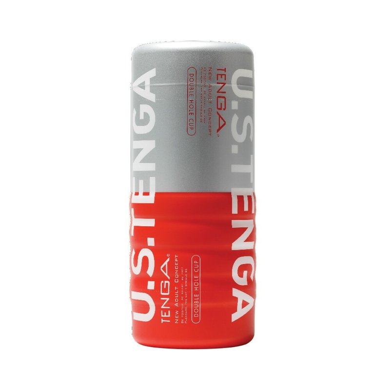 TENGA U.S.加大版 DOUBLE HOLE 一次性飛機杯 - 情趣用品 - 塑膠 紅色