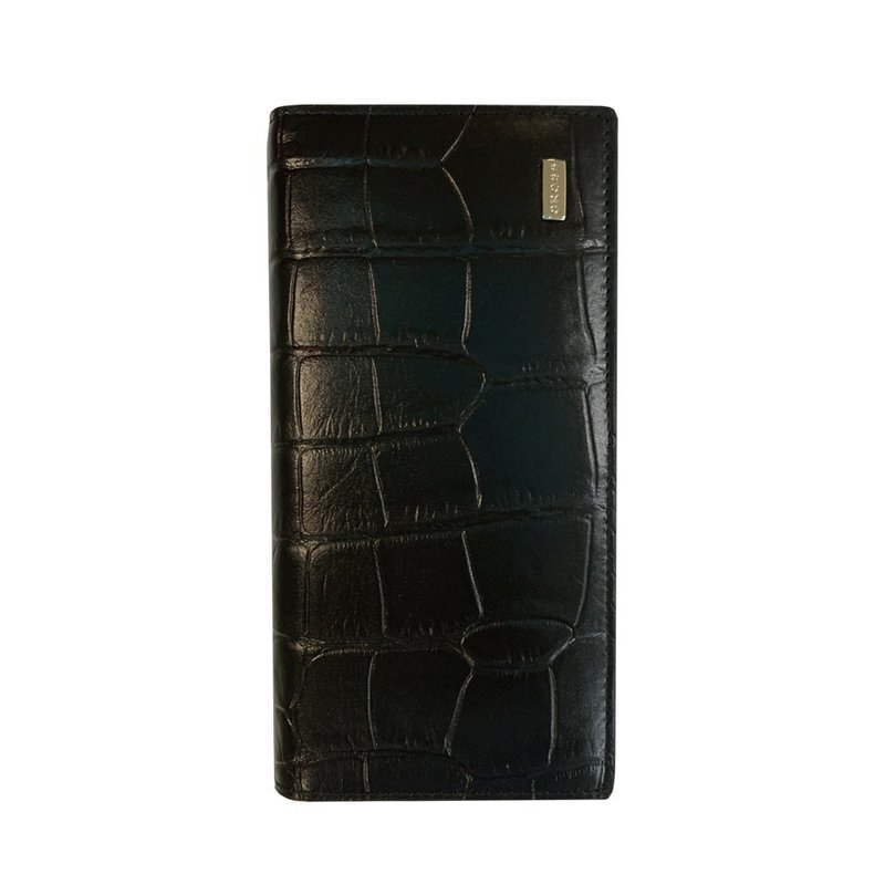 CROSS 限量1折 頂級小牛皮鱷魚紋22卡長夾全新專櫃展示品 - 錢包/皮夾/長短夾 - 真皮 黑色
