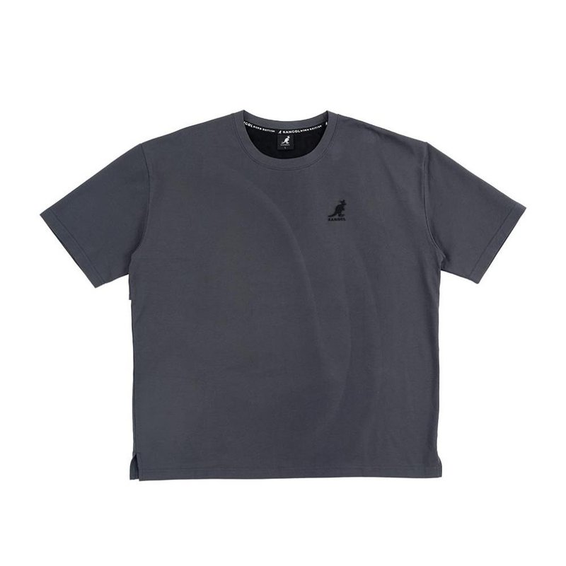 [KANGOL] Spring and Summer New Products / Neutral Wide Version Dropped Shoulder Cooling T - Dark Gray_6325101710 - Men's T-Shirts & Tops - Cotton & Hemp Gray