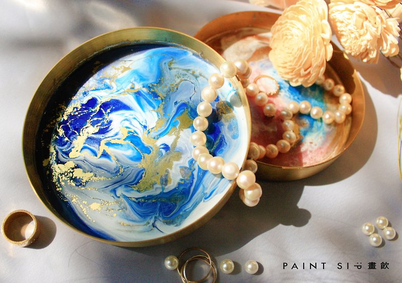 Paint Sip x RESIN ART - Liquid Gold Tray (Metal) - Illustration, Painting & Calligraphy - Other Metals 