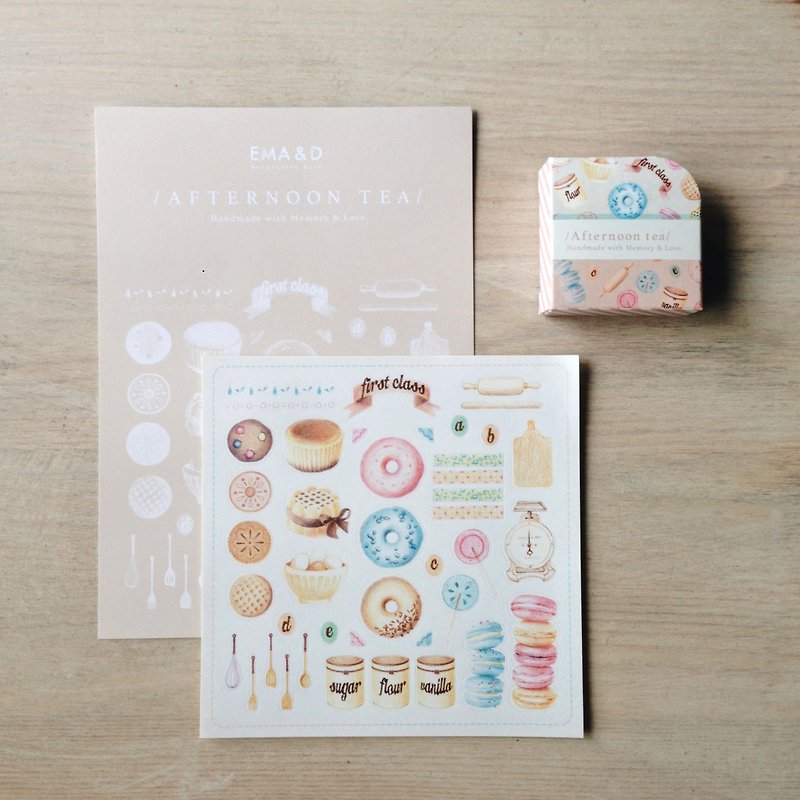 Enjoy afternoon tea paper tape the card offers group / sweets / biscuits - Washi Tape - Paper 
