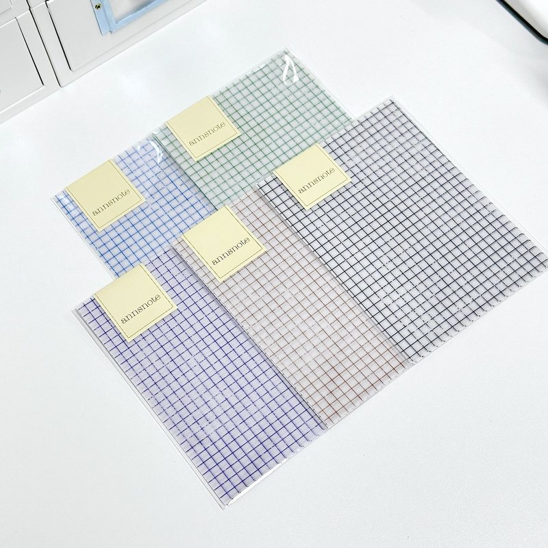 Grid 130g tracing paper 5 Colors (anns note) vintage collage - 貼紙 - 紙 多色