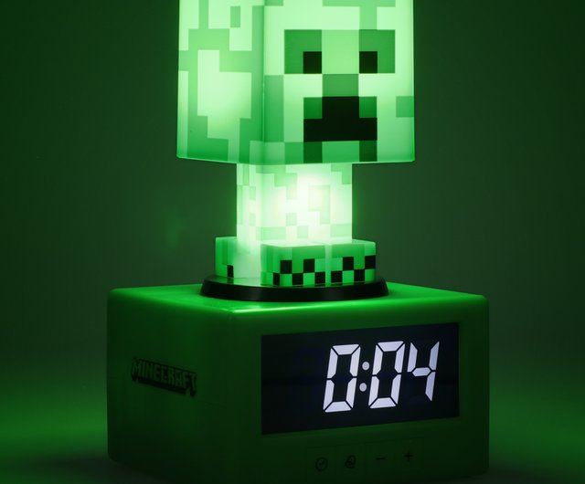 Minecraftクリーパー3IN1アラームクロックフィギュアランプ