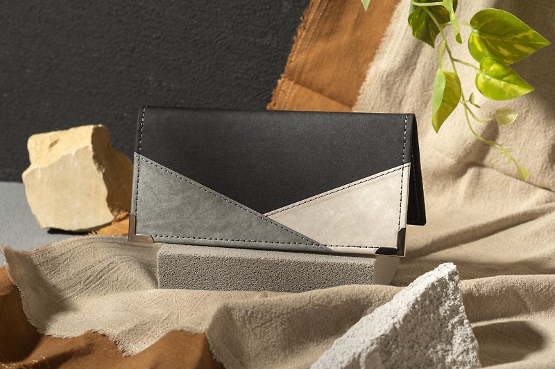 【Possibility of paper making】 Color collection patchwork series long wallet