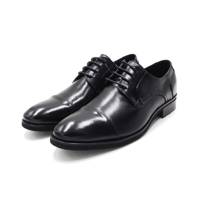 PQ genuine leather lightweight small round toe derby shoes for men - black (also Brown) - รองเท้าหนังผู้ชาย - ยาง 