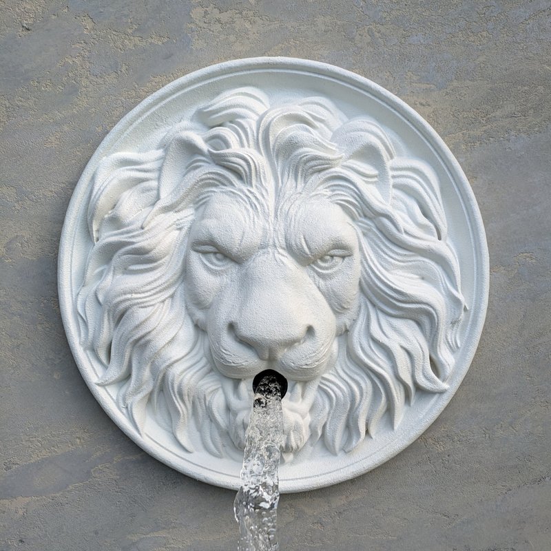 Lion head wall fountain  Water spitter lion head Water feature for pool - 壁貼/牆壁裝飾 - 其他金屬 