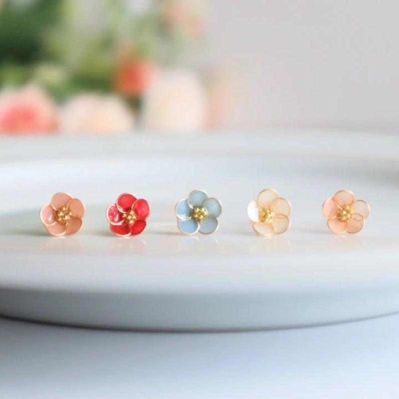small flower earrings - ต่างหู - เรซิน หลากหลายสี