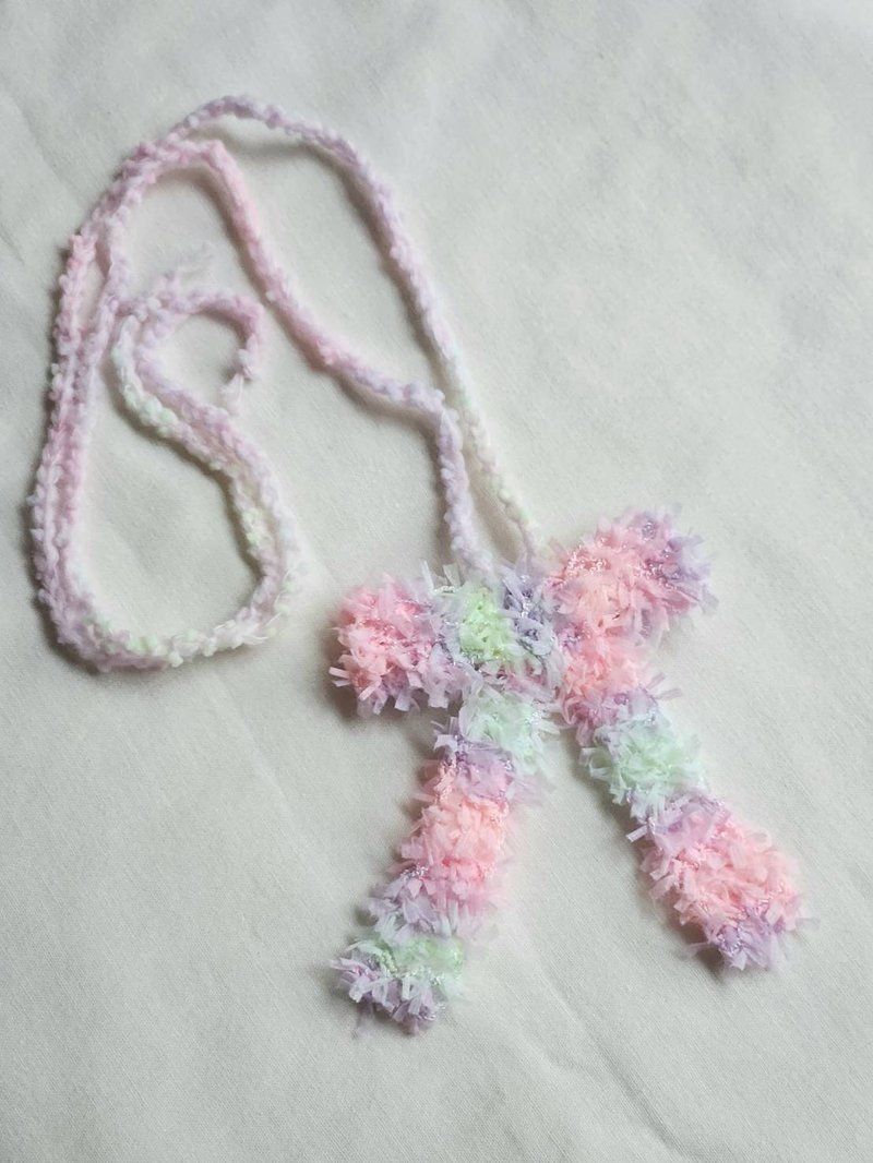 Mixed Gauze Necklace - Necklaces - Other Man-Made Fibers Pink