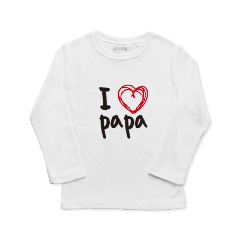 Long-sleeved boy T Tshirt I love papa - เสื้อยืด - ผ้าฝ้าย/ผ้าลินิน 